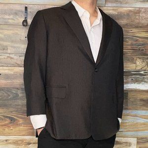 Custom Vitale Barberis Canonic Brown Striped Working Cuffs Blazer Jacket 52R